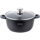Cheffinger Lonec za indukcijo z nelepljivim marmornim premazom 20 cm s pokrovom, ?rna, (21553022) | Shoptok.si