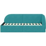 vidaXL Kotna postelja z vzglavjem Turkizna 100 x 200 cm Žamet | Shoptok.si