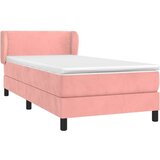 Box spring postelja z vzmetnico roza 80x200 cm žamet, (20897326) | Shoptok.si
