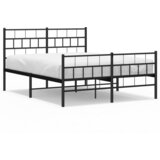  The Living Store Kovinski posteljni okvir z vzglavjem in vznožjem črn 120x190 cm - Kovinski Posteljni Okvir, (21444443) | Shoptok.si