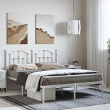  Metalni okvir za krevet s uzglavljem bijeli 135x190 cm | shoptok.hr