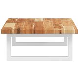 Zidna polica za umivaonik od čelika i masivnog bagremovog drva Smeđa 80 x 40 x 2 cm | shoptok.hr
