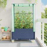  Povišena gredica s pokrovom i kotačima 80 x 50 x 182 cm Siva | Shoptok.si