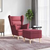  Fotelja od tkanine s tabureom crvena boja vina | shoptok.hr