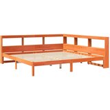  Knjižna postelja brez vzmetnice vošč. rjava 180x200 cm borovina, (21792072) | Shoptok.si