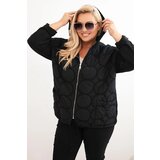 Kesi Włoski Women's Plus Size cotton zip-up sweatshirt black Cijene