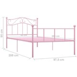  Za krevet ružičasti metalni 90 x 200 cm | shoptok.hr
