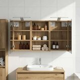  Komplet omaric za kopalnico z LED lučmi 3 pcs 90 x 10,5 x 50 cm, (5000246418) | Shoptok.si