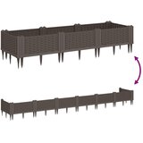  Vrtna sadilica s klinovima smeđa 125 x 40 x 28,5 cm PP | shoptok.hr