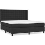  Box spring postelja z vzmetnico črn 160x200 cm umetno usnje, (20899713) | Shoptok.si