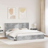  Krevet s od storage s uzglavljem Betonski sivi 200 x 200 cm | shoptok.hr