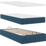  Otomanski krevet s madracem i LED tamnoplavi 80x200cm baršun | shoptok.hr
