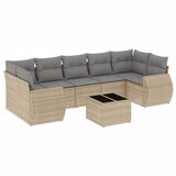 Maison Chic Seti vrtnega pohištva - Vrtna garnitura - Vrtni pohištvo set 8-delna z blazinami bež poli ratan, (21799782) | Shoptok.si