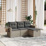  4-dijelni set vrtnih sofa s jastucima svijetlosivi poliratan | shoptok.hr