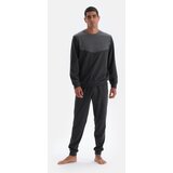 Dagi Anthracite Melange Crew Neck Long Sleeve Knitted Pajama Set | shoptok.hr