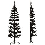  Ozka umetna polovična novoletna jelka s stojalom črna 120 cm | Shoptok.si