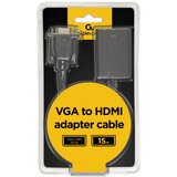 Gembird A-VGA-HDMI-01 VGA to HDMI and audio cable, single port, black WITH AUDIO