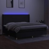  box spring s madracem LED crni 200x200 cm od tkanine | shoptok.hr