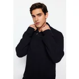 Trendyol Men's Navy Regular Fit Shawl Collar Buttoned Knitwear Sweater