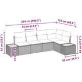  Sjedeća garnitura za vrt 5 kom. Bež Poli ratan 264 x 154 x 85 cm | Shoptok.si