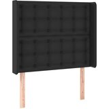  Uzglavlje s ušima crno 83x16x118/128 cm od umjetne kože | Eponuda.com