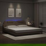  The Living Store Posteljni okvir z LED lučkami kapučino 200x200 cm umetno usnje - Posteljni Okvir, (21498803) | Shoptok.si
