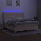 Krevet box spring s madracem LED krem 180x200 cm od tkanine | Eponuda.ba