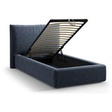 Micadoni Tamno plavi tapecirani krevet s prostorom za odlaganje s podnicom 90x200 cm Kaelle – | shoptok.hr