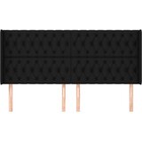  Uzglavlje s ušima crno 203x16x118/128 cm od tkanine | shoptok.hr