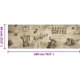  Kuhinjski tepih perivi s natpisom 60 x 180 cm baršunasti smeđi | shoptok.hr