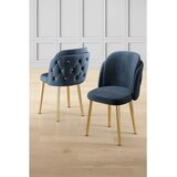 Hanah home set trpezarijskih stolica Axle 8 kom, antracit tkanina Babyface, zlatne metalne noge | Eponuda.com