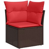  Vrtna sedežna garnitura z blazino 4 pcs Rjava Poly ratan, (5000022328) | Shoptok.si
