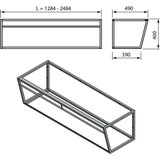 Sapho Bijelo/crno metalno zidno postolje ispod umivaonika 158x40 cm Aruba – | shoptok.hr