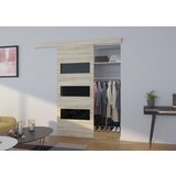 ADRK Drsna stenska vrata ARES z lakobel vloki 76 cm - SONOMA-LAKIRANA RNA, VISOK SIJAJ | Shoptok.si
