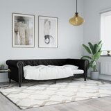 The Living Store Raztegljiva postelja črna 80x200 cm umetno usnje - Raztegljiv Kavč, (21441462) Cene