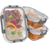 Klarstein Glaswerk Jardine, posude za čuvanje hrane, set od 3 komada, 1 komora, 1040 ml, borosilikatno staklo, poklopac | shoptok.hr