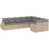 vidaXL 9-dijelni set vrtnih sofa s jastucima bež od poliratana | shoptok.hr