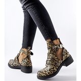 Gemre Sperone Leopard Pattern Cut-Out Ankle Boots | Shoptok.si