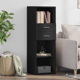  Visoka komoda crna 40 x 42,5 x 124 cm od konstruiranog drva | shoptok.hr