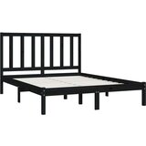  Posteljni okvir črn iz trdne borovine 140x190 cm, (20684765) | Shoptok.si