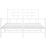 vidaXL Metalni okvir kreveta uzglavlje i podnožje bijeli 140x200 cm | shoptok.hr