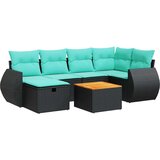 vidaXL Vrtna garnitura - 7-dijelni set vrtnih sofa od poliratana s jastucima crni - Crna sa spremištem 1 | shoptok.hr