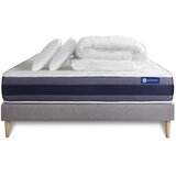 ACTISOM Kompletni paket za posteljo - Vzmetnica 140x190 cm + Vzmetni okvir z letvami (v kompletu) + 2 vzglavnika + Prevleka - Actimemo Morpho, (21614465) | Shoptok.si
