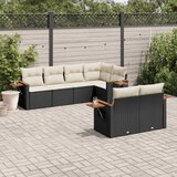 7-dijelni set vrtnih sofa od poliratana s jastucima crni | shoptok.hr
