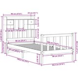 vidaXL Krevet s regalom za knjige bez madraca 90 x 190 cm od borovine | shoptok.hr