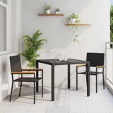  Vrtni set za objed 3 kom. Crna poliratan | shoptok.hr