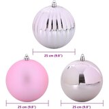  Set božićnih kuglica XXL 3 pcs Ružičasta Plastika | shoptok.hr