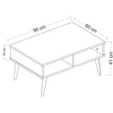 Hanah home lore - white whitesapphire oak coffee table | ePonuda.com
