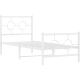 Metalni okvir kreveta uzglavlje i podnožje bijeli 80x200 cm | shoptok.hr