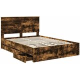  Krevetna konstrukcija s ladicama Dimljeni hrast 140 x 190 cm | Eponuda.com